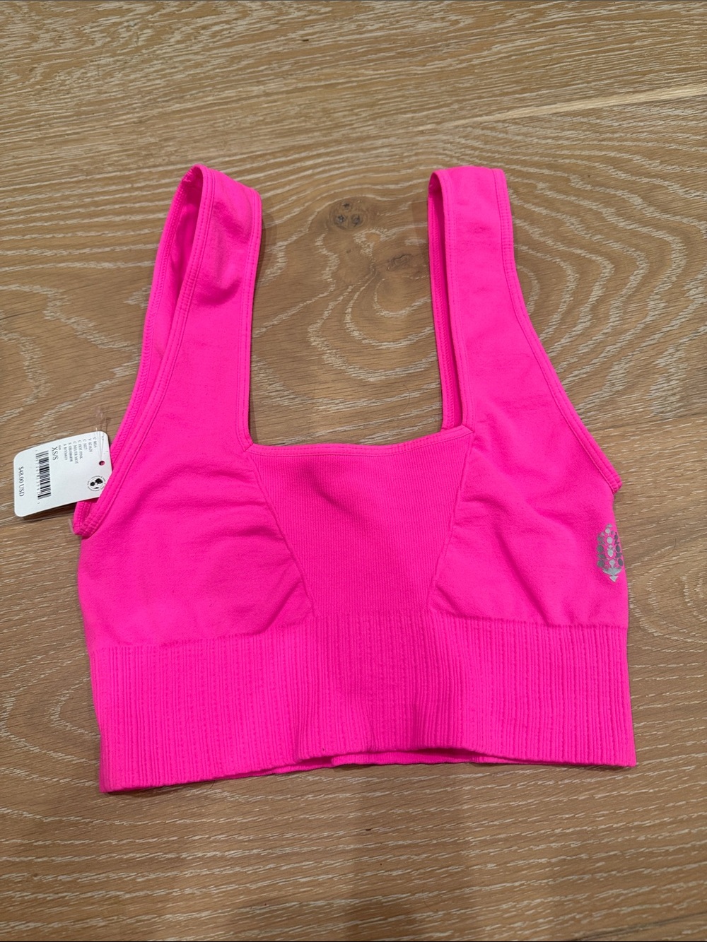 NWT FP Movement by Free People Good Karma Sports Neck Bra in Hot Pink XS/S